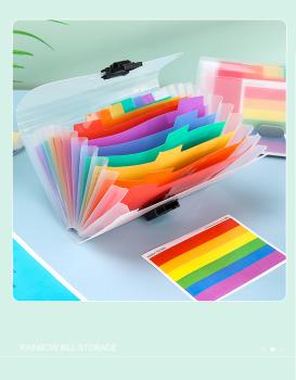 Großhandel B2B Mini Regenbogen A6 Sortierordner Mehrfach Sortiermappen Tasche